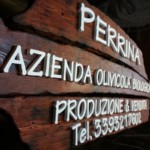 Insegna 220 per 70 su castagno spessore 4 cm