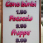 Tabella prezzi per gelateria intagliata a mano