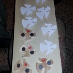 Angioletti per battesimo realizzati a mano su faggio.