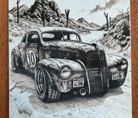 Auto incisa su pannello