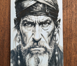 Pirata inciso su pannello